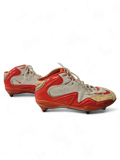Vist Large View of Product Image Which is Used Nike ZOOM Adult FB Cleats Orange And White Senior 10.5