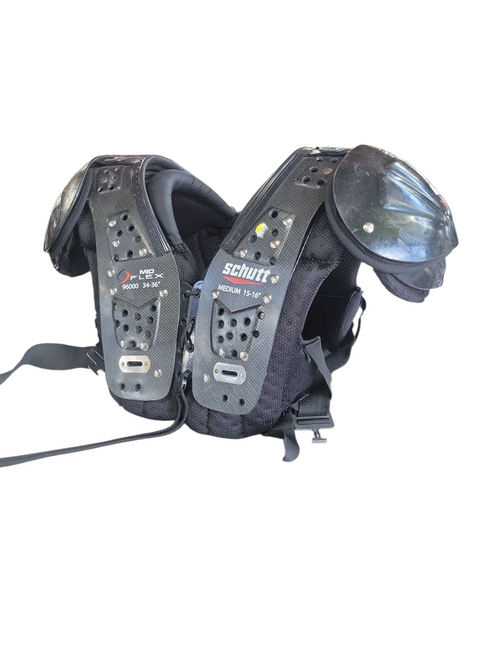Used Schutt MID FLEX PADS FB Shoulder Pads Black MD 11708-S000179655