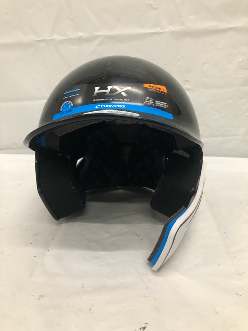 Used Champro BLACK W/ WHITE JAW GUARD Batting Helmet No Mask Black MD 11668-S000108807
