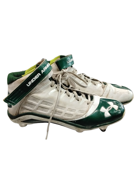 Vist Large View of Product Image Which is Used Under Armour Adult FB Cleats Green Senior 10.5