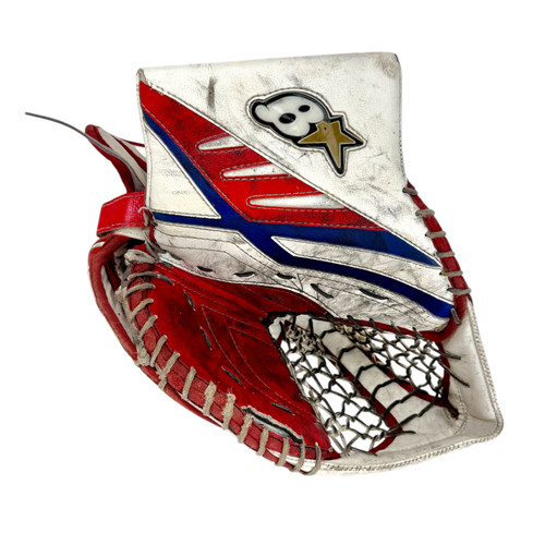 Vist Large View of Product Image Which is Used Brians SUBZERO 7.0 Junior Regular Hockey Goalie Catcher White/Red/Navy
