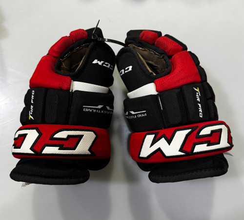 Used CCM T4R PRO Junior Gloves Black 12" 11615-S000267530