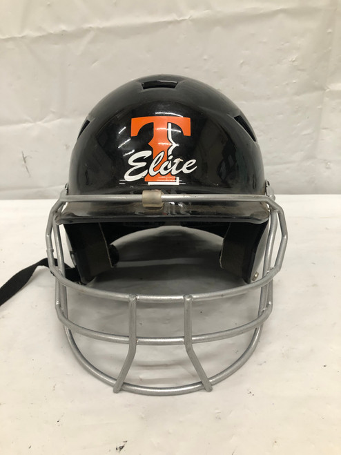 Used Schutt BLACK T ELITE Batting Helmet w/Mask Black SM 11668-S000108850