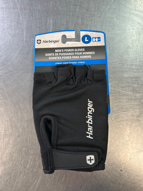 Vist Large View of Product Image Which is Used Harbinger MENS POWER GLOVES Exercise Gloves Black LG