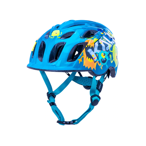 Vist Large View of Product Image Which is New Kali Chakra Child Blue Monster Bicycle Helmet- XS