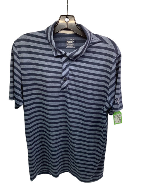 Used Puma S.S. Golf Shirt M Grey And Navy Blue MD 11347-S000248746