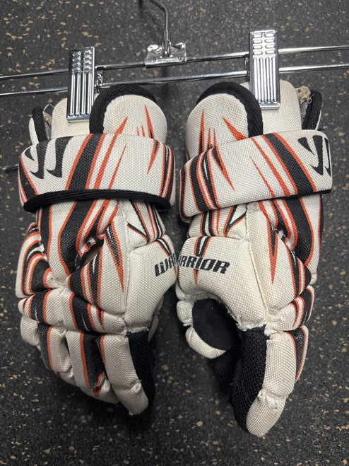 Used Warrior LAX GLOVE Lacrosse Gloves Junior White 12" 11774-S000081495