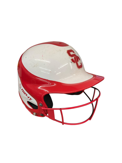 Vist Large View of Product Image Which is Used RIP-IT BB HELMET W/ MASK Batting Helmet w/Mask Red LG