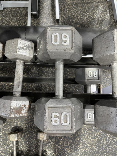 Vist Large View of Product Image Which is Used Hex Dumbbell (Each) 60 lb 11347-S000248895