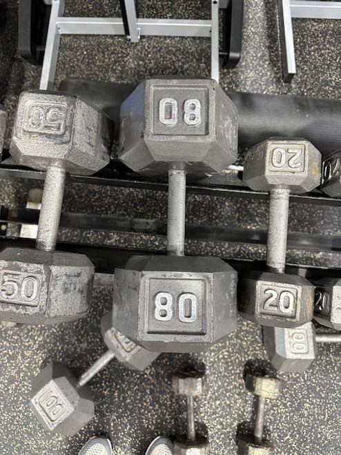 Vist Large View of Product Image Which is Used Hex Dumbbell (Each) 80 lb 11347-S000248897