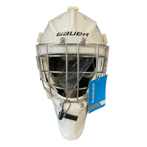 Used Bauer 950 GOAL MASK WHT SR MD Senior Goalie Helmet/Mask White MD 11199-C000349730
