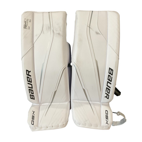 Used Bauer GSX GOAL PADS DEMO Goalie Leg Pads Junior White SM 11199-C000349734