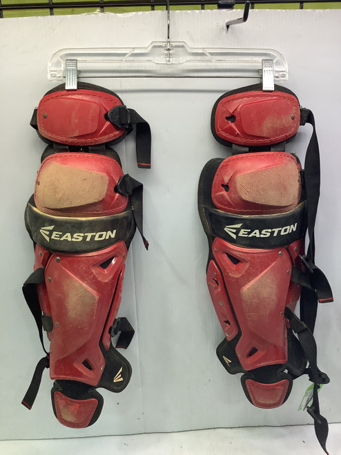 Used Easton SHIN GUARDS Catchers Leg Guards Red Junior 11347-S000249098