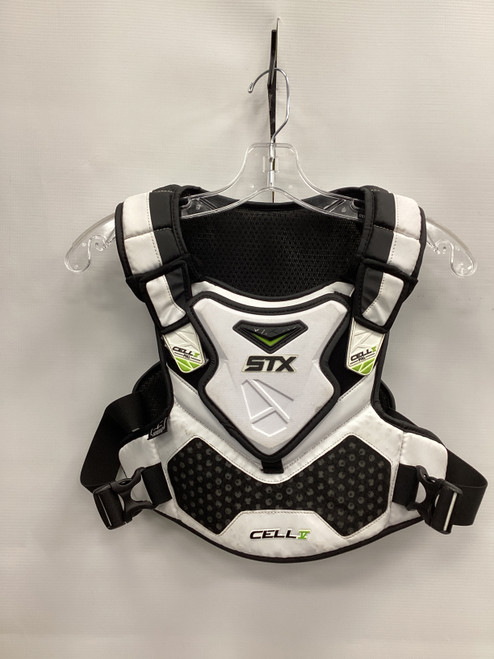 Vist Large View of Product Image Which is Used STX CELL IV LINER Lacrosse Shoulder Pads White LG 11851-S000033041