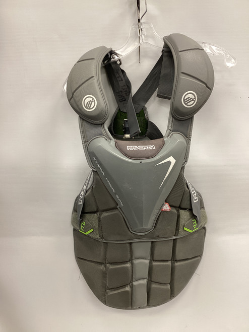 Vist Large View of Product Image Which is Used Maverik MX GOALIE Lacrosse Shoulder Pads Grey XL