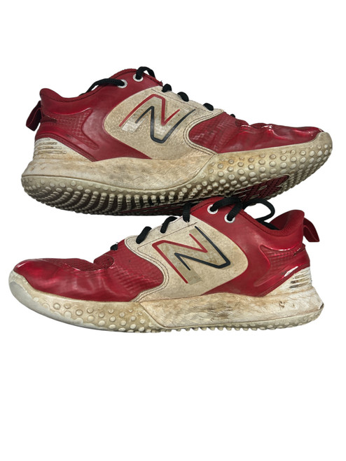 Vist Large View of Product Image Which is Used New Balance BB/SB Cleats Red Senior 7.5