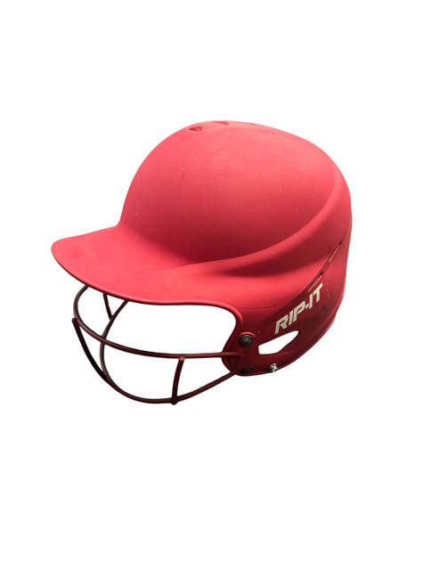 Used RIP-IT Batting Helmet w/Mask Red MD 11885-S000182264