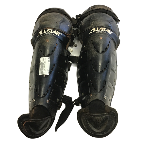 Used All-Star LG912PS Catchers Leg Guards Black Junior 11730-S000065293