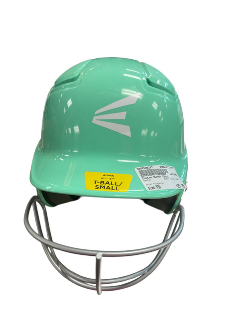 Used Easton ALPHA TBALL Batting Helmet w/Mask Turquoise XS/S 11477-S000199287