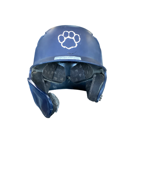 Used Rawlings NAVY W JAW GUARD Batting Helmet No Mask Navy Blue One Size 11649-S000146265