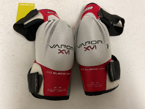 Used Bauer VAPOR XVI Senior Elbow Pads White/Black/Red MD 11855-S000186463