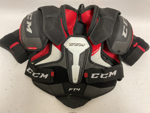 Used CCM JETSPEED FT4 Junior Shoulder Pads White/Black/Red LG 11855-S000186467