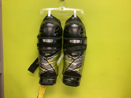 Used Bauer SUPREME 3S Senior Shin Guards Black 15" 11686-S000044198