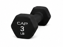 Vist Large View of Product Image Which is New Cap Barbell Neoprene Dumbbell 3 LB Black