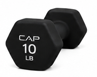 Vist Large View of Product Image Which is New Cap Barbell Neoprene Dumbbell 10 LB Black