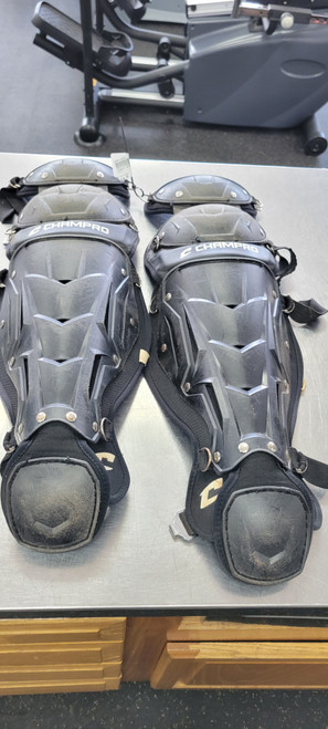 Used Champro SHIN GUARDS Catchers Leg Guards Black Junior 11497-S000149403