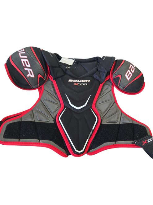 Vist Large View of Product Image Which is Used Bauer VAPOR X100 SHPULDER PADS Senior Shoulder Pads MD 11617-S000326695