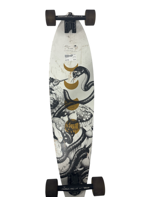 Vist Large View of Product Image Which is Used Arbor FISH Longboard White Long