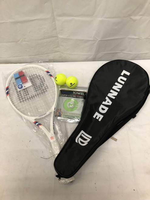 Used NEW LUNADE WITH BALLS Adult Tennis Racquet White 4 1/4" 11668-S000109242