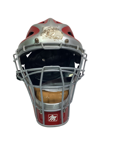 Used MacGregor CATCHERS HELMET SLV/RED Catchers Helmet w/Mask Red And Grey One Size 11347-S000249310