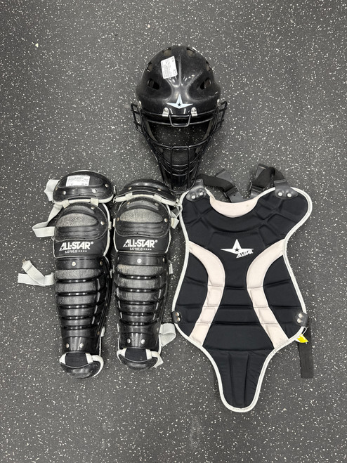 Used All-Star 7-9 SET 79LS Catchers Helmet w/Mask Black SM 10558-S000237421