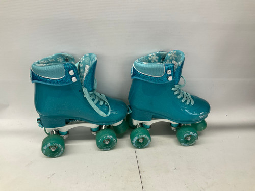 Used CRAZY GLITTER POP 13-3 Child Roller Quad Skates Teal Adjustable 11836-S000027476