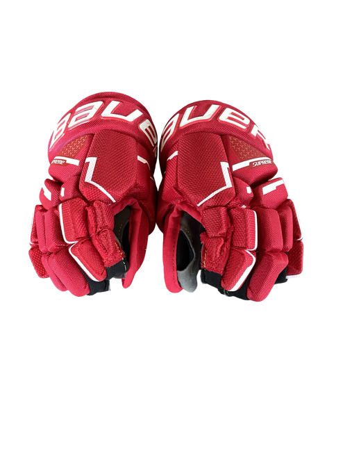Used Bauer SUPREME MACH Youth Gloves Red 8"