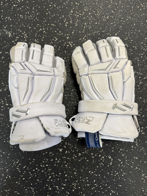 Used TRUE TEMPER ZERO LYTE Lacrosse Gloves Mens White 13" 11849-S000028829
