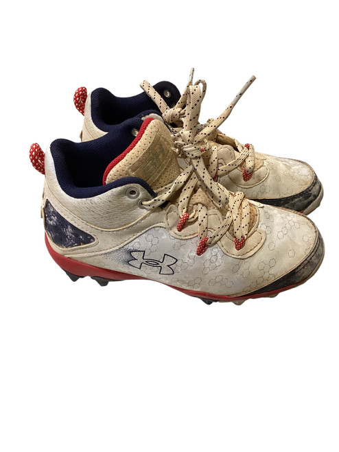 Used Under Armour BASEBALL CLEATS RWB BB/SB Cleats White Youth 13.0 11884-S000047562
