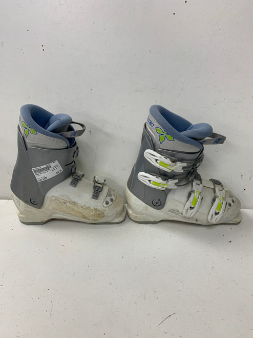 Vist Large View of Product Image Which is Used Nordica GP TJ Girls DH Ski Boot White 225 MP - J04.5 - W5.5
