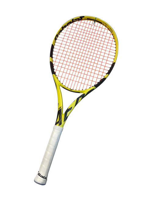 Vist Large View of Product Image Which is Used Babolat PURE AERO LITE Adult Tennis Racquet Yellow 4 1/8"