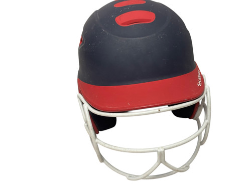 Vist Large View of Product Image Which is Used BoomBah Defcon BBH2 6 1/4 - 7 Softball Batting Helmet w/Mask Navy Blue