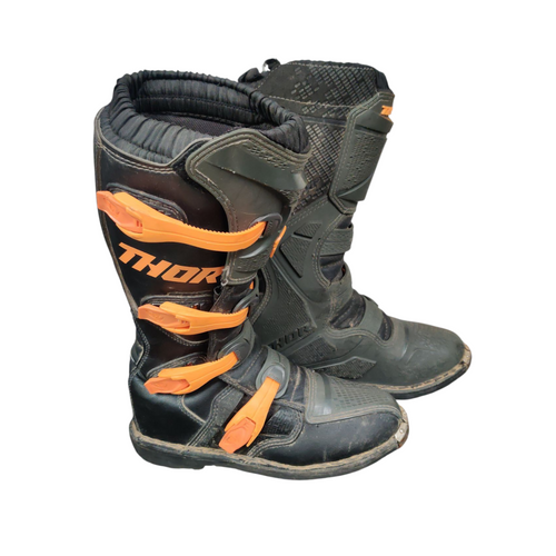 Used Thor BLITZ XP MX Mens Motocross Boots Black Senior 10 11218-S000404728