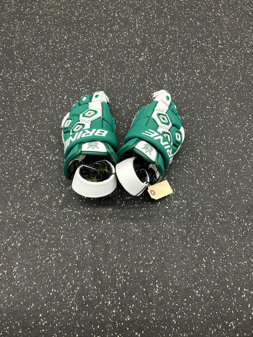 Used Brine TRIUMPH Lacrosse Gloves Mens Green 13" 11162-S000430418