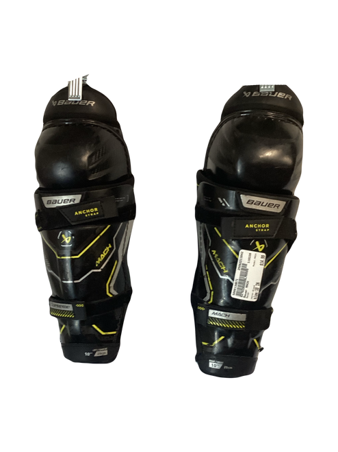 Used Bauer MACH Junior Shin Guards Black 10" 11642-S000130671