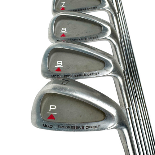 Used MDD PROGRESSIVE OFFSET Men's RH Iron Set 3I-PW Stiff Flex Steel Shaft 11506-S000283284