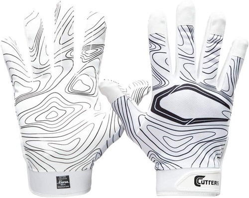 Vist Large View of Product Image Which is CUTTERS GAME DAY RECEIVER GLOVES-YOUTH S/M WHITE
