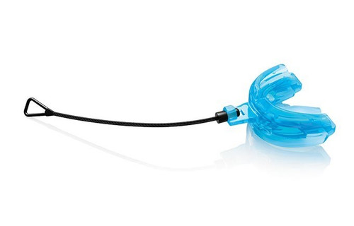 Vist Large View of Product Image Which is DOUBLE MOUTH GUARD W STRAP BLU