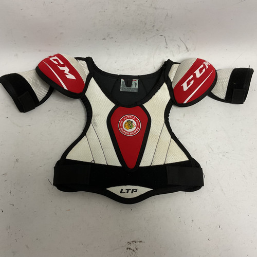 Used CCM LTP LITTLE BLACKHAWKS Youth Shoulder Pads LG 11855-S000186733
