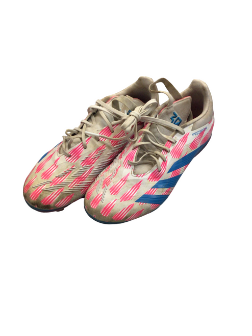 Vist Large View of Product Image Which is Used Adidas Soccer Cleats Pink Junior 04.5